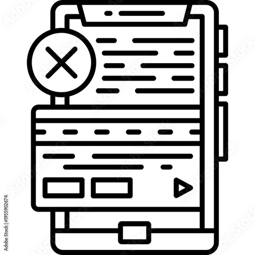 Payment Declined Outline Icon