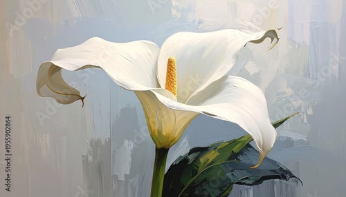 flower, white, nature, plant, spring, flora, bloom, beauty, lily, petal, calla, leaf, petals, yellow, beautiful, close-up, oil painting, wall art, artist