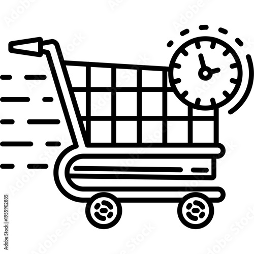 Shopping History Outline Icon