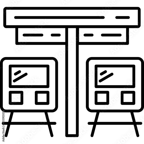 Travel Hub Outline Icon