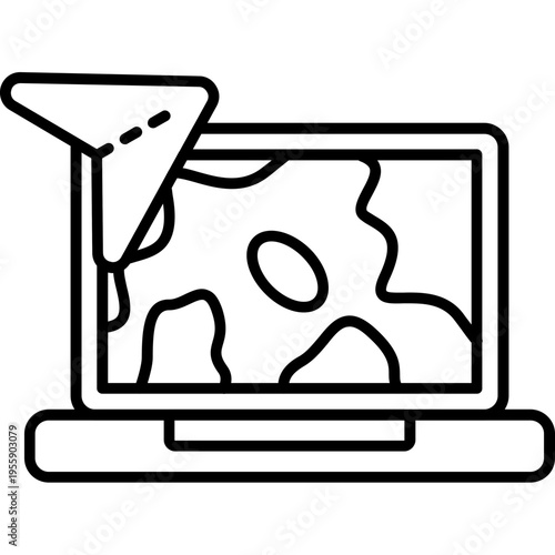 Global Freelance Map Outline Icon