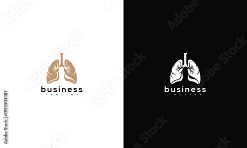Modern Human Lungs Respiratory Health Logo Design Template