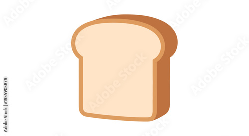 Slice of bread illustration on a white background for breakfast concept design
