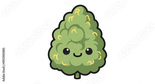 Smiling Cannabis Bud Character Illustration for Educational and Informational Purposes