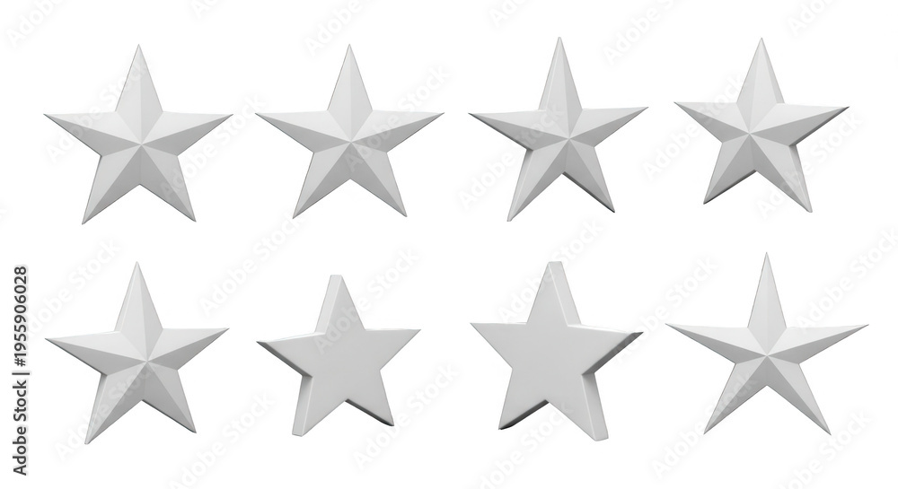 Obraz premium white stars in rows isolated on a white background rating reviews and awards for concept or design