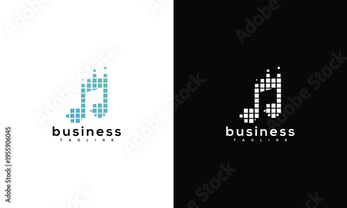 Digital Pixel Music Note Logo for Tech and Entertainment Business