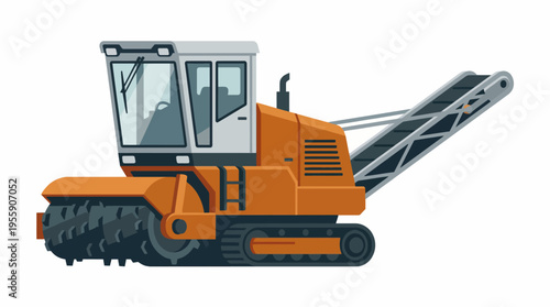 An illustration of advanced heavy machinery used in agriculture, showcasing the blend of technology and farming practices that enhance efficiency and productivity in crop farming.