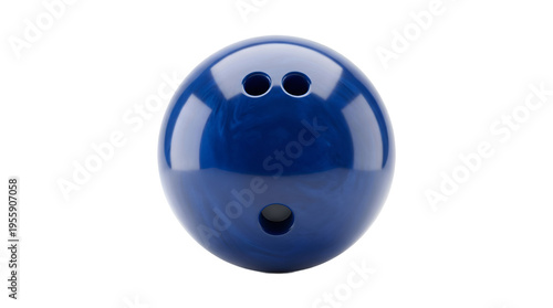 A Shiny Blue Swirled Professional Bowling Ball isolated on transparent background