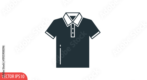Dark polo shirt with white collar and cuffs