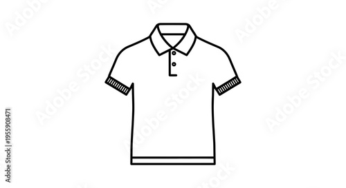 Modern polo shirt with buttoned collar and striped cuffs