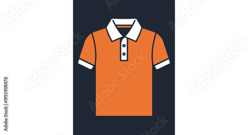 Vibrant orange polo shirt with white collar and cuffs
