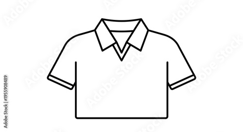 Modern polo shirt with folded collar and short sleeves