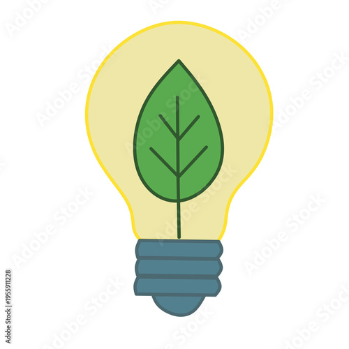 light bulb lamp with leaf 