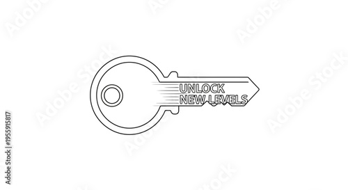 Unlock New Levels Key Concept - Success, Growth, Achievement, Progress, Goals