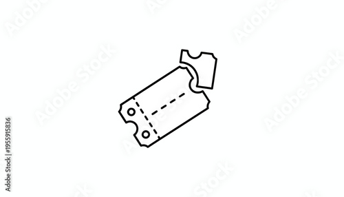 Vector Illustration of a Torn Ticket