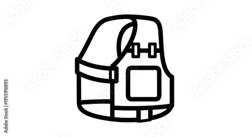 Simple Line Icon of a Life Vest or Safety Vest