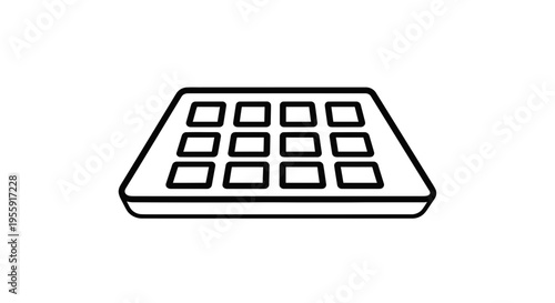 Simple Icon of a Waffle on a White Background