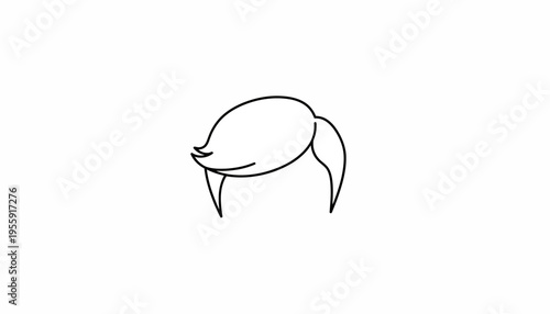 Simple Line Art Drawing of a Short Hairstyle