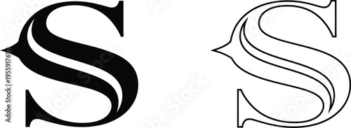 Elegant Letter S Serif Typography Design Vector