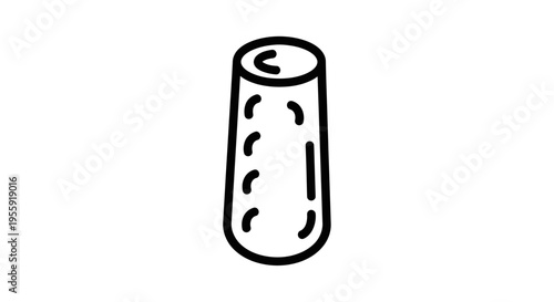Minimalist Icon of a Tall Glass, Simple Outline Drawing
