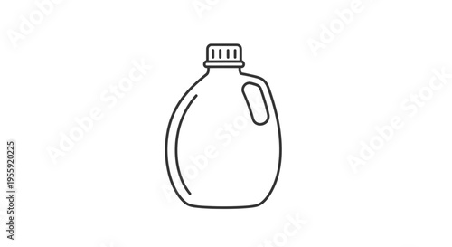 Laundry Detergent Bottle Icon, Simple Line Art Illustration