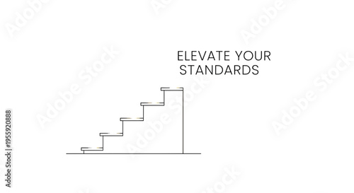 Elevate Your Standards: Staircase symbolizing growth, ambition, and success in business