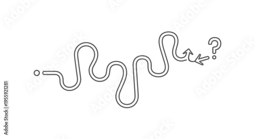 Confusing Path with Question Mark and Arrows, Uncertainty and Decision Making Concept