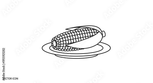 Corn on the Cob Icon Vector Illustration