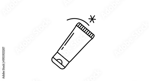 Cosmetic cream tube icon, skincare product packaging, beauty and wellness symbol