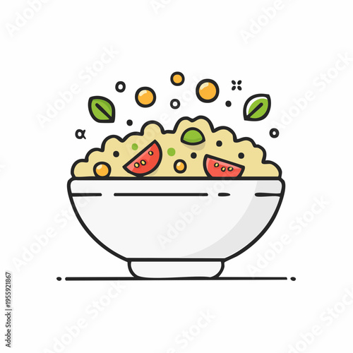 Quinoa Salat Icon minimalistisch
