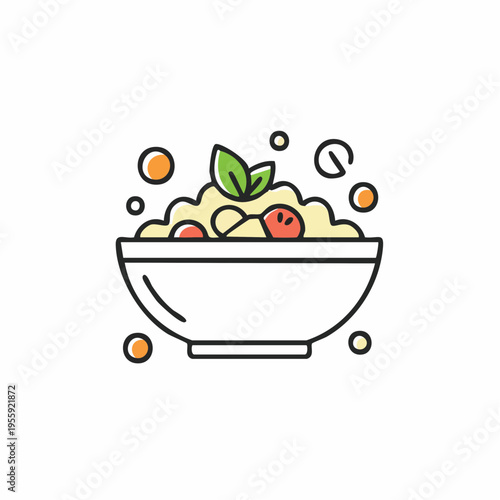 Quinoa Salat Icon minimalistisch