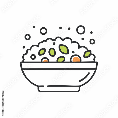 Quinoa Salat Icon minimalistisch