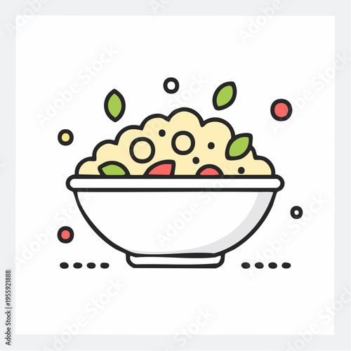 Quinoa Salat Icon minimalistisch