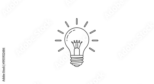 Bright Idea Light Bulb Icon, Symbol of Innovation, Creativity, and Inspiration