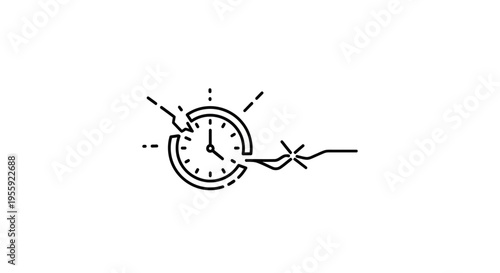 Broken Clock Time Running Out Barbed Wire Concept Symbol