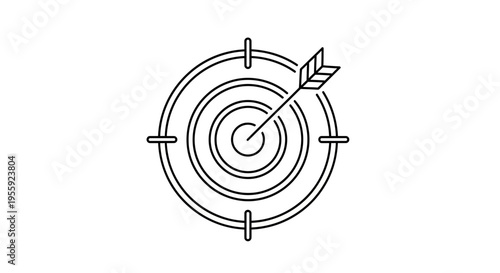 Target with Arrow Hitting Bullseye - Success, Goal Achievement, Precision, Business Strategy