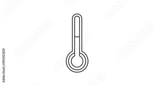 Thermometer Icon Outline, Temperature Measurement, Weather Symbol