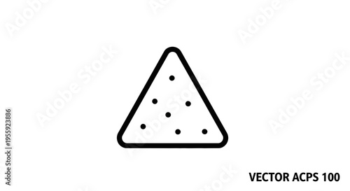 Triangle Nacho Chip Icon with Dots, Isolated on White Background, Vector Graphic