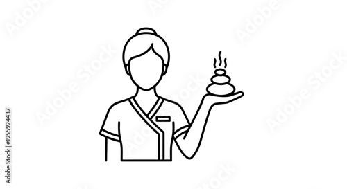 Spa Therapist Holding Hot Stones for Massage Therapy