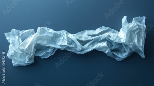 Crumpled white fabric on dark background