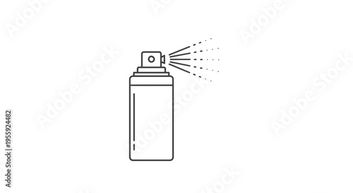 Spray bottle icon, aerosol can spraying liquid, isolated on white background, vector illustration