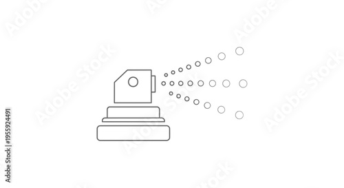 Spray Bottle Nozzle Releasing Fine Mist Droplets - Icon Style