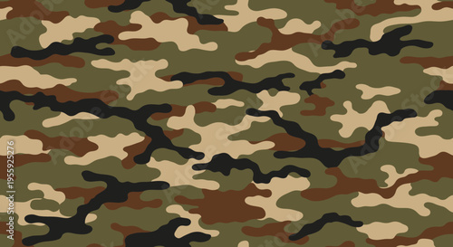 Camo pattern with green brown black.
