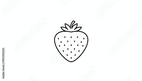 Simple Line Drawing of a Strawberry Icon