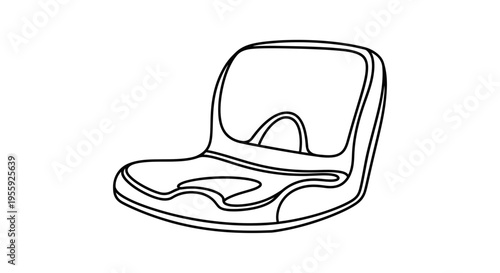 Simple Line Drawing of a Tractor Seat on a White Background