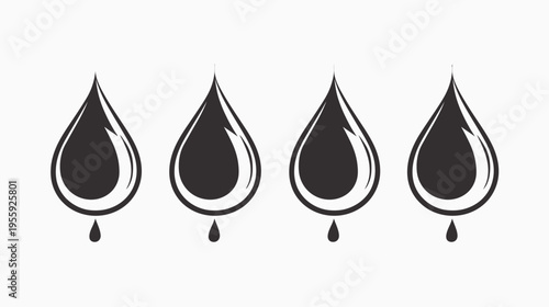 Four monochrome drops