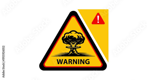 Nuclear warning sign triangle symbol.