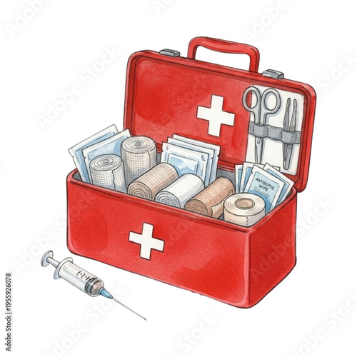 first aid kit isolated