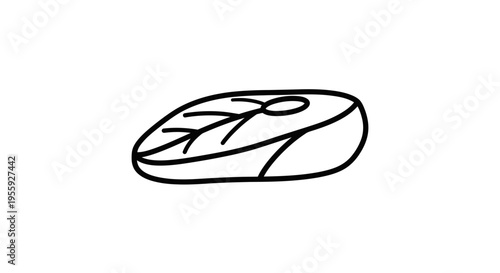Simple Line Art Icon of a Salmon Fish Steak