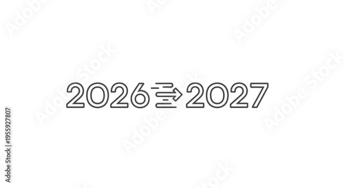 2026 to 2027 transition with arrow symbol, representing future planning and progress.